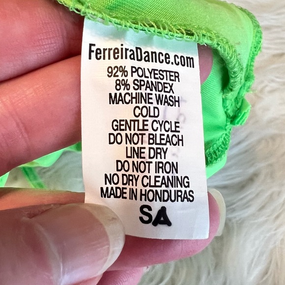 Ferreira Dance Sequin Crop Top w/ Tie Strap Detail Size Small Adult Green - Picture 6 of 10